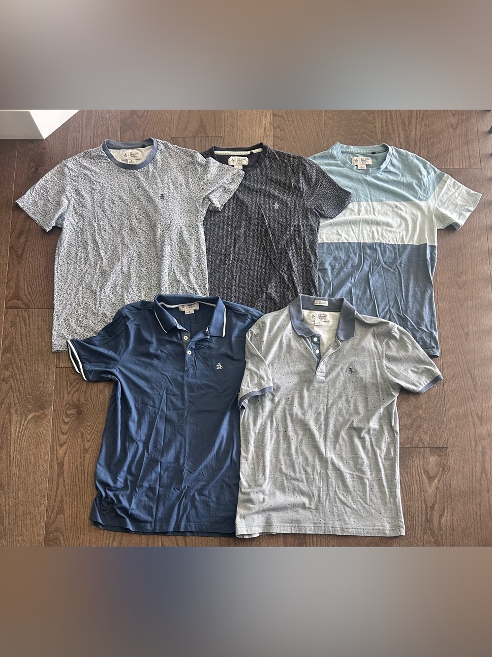 Lot of 5 Penguin Size Medium Men's Tees and Polos